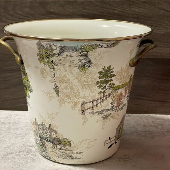 MacKenzie-Childs 30th Anniversary Aurora Collection Enamel Ice Bucket 2013 RARE - Picture 4 of 14